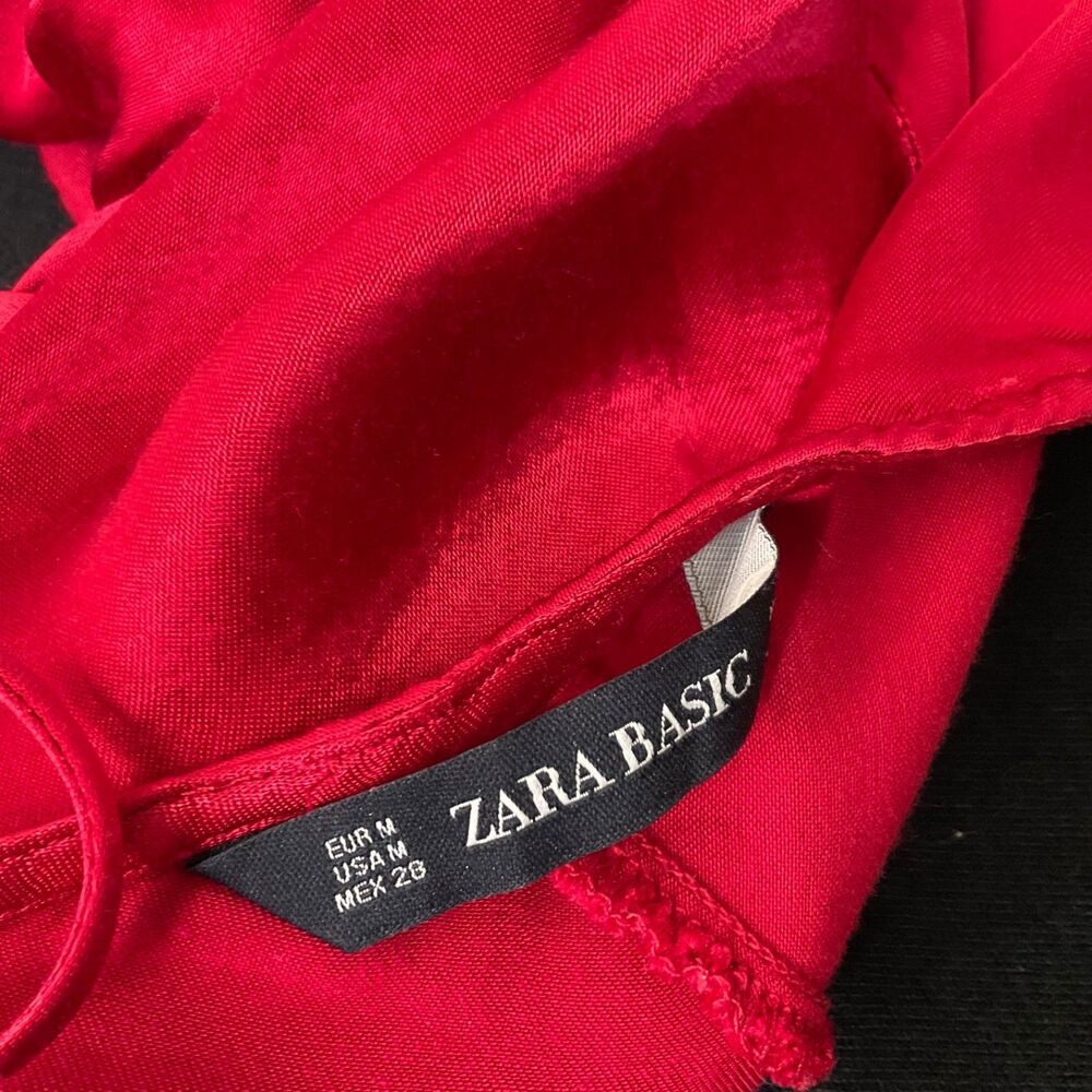 Zara Red Camisole Strappy Cowl Neck Size M Red rushed back - Picture 4 of 10